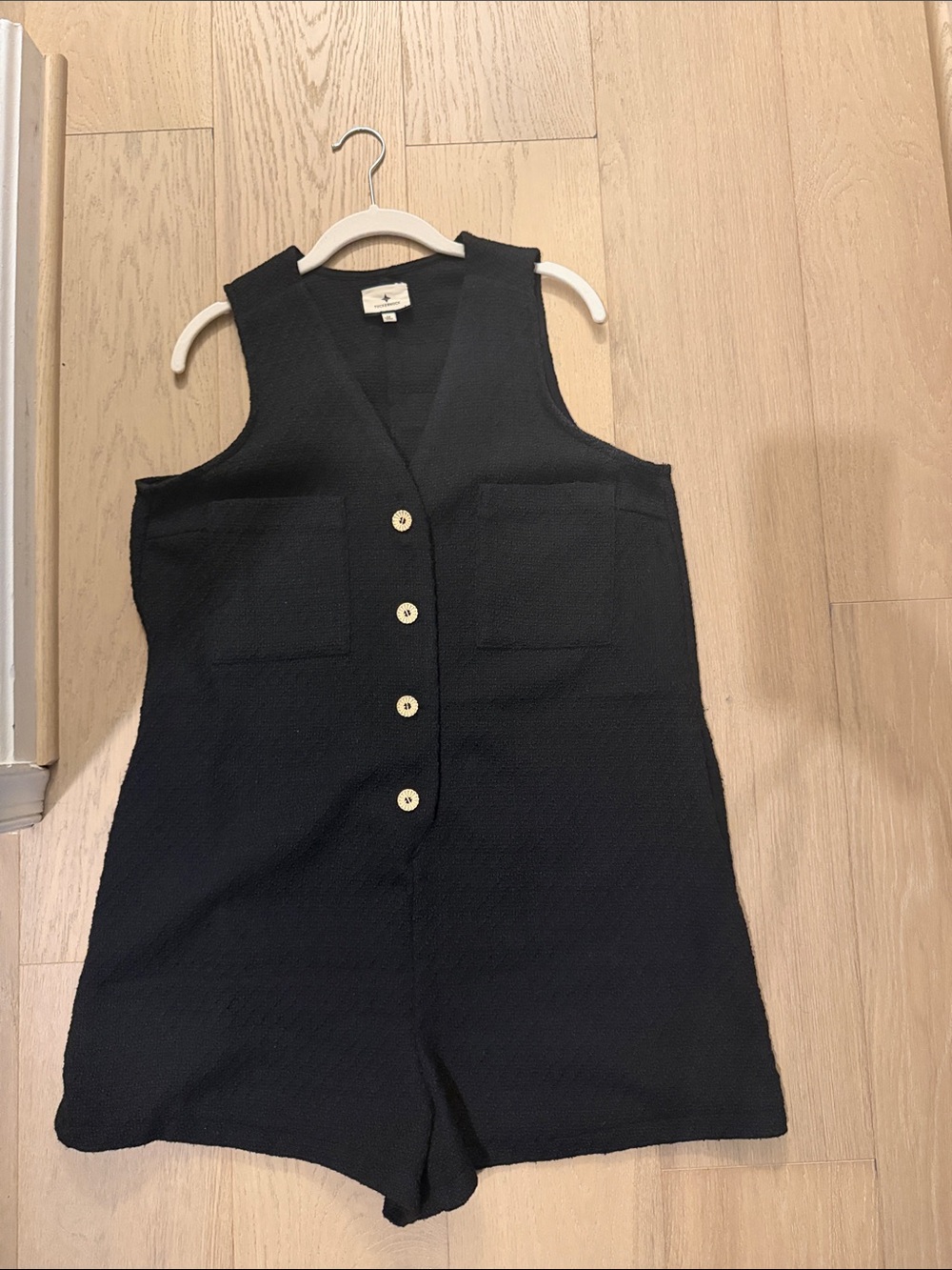 Tuckernuck Black Textured Myla Romper